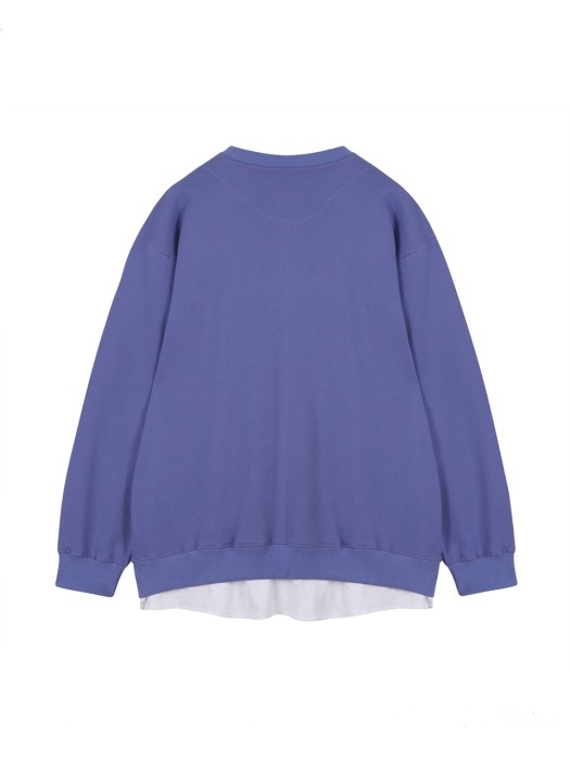 ORDINARY T-SHIRT LAYERED PURPLE SWEAT SHIRT