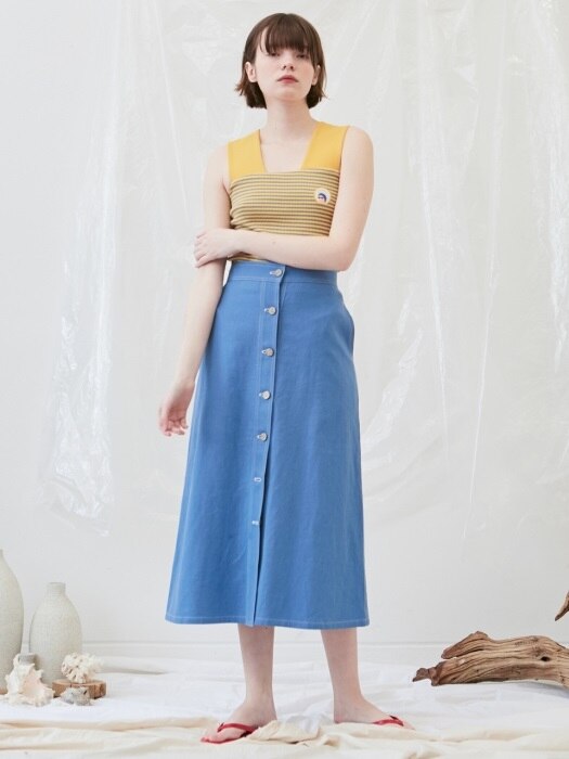 Linen stitch skirt (blue)
