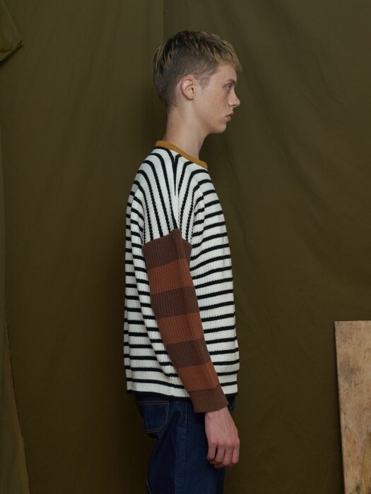 MIX STRIPE KNIT / WHITE