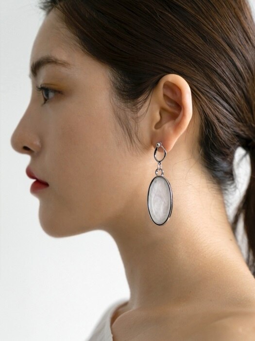 Silver Ball & Marble Earring