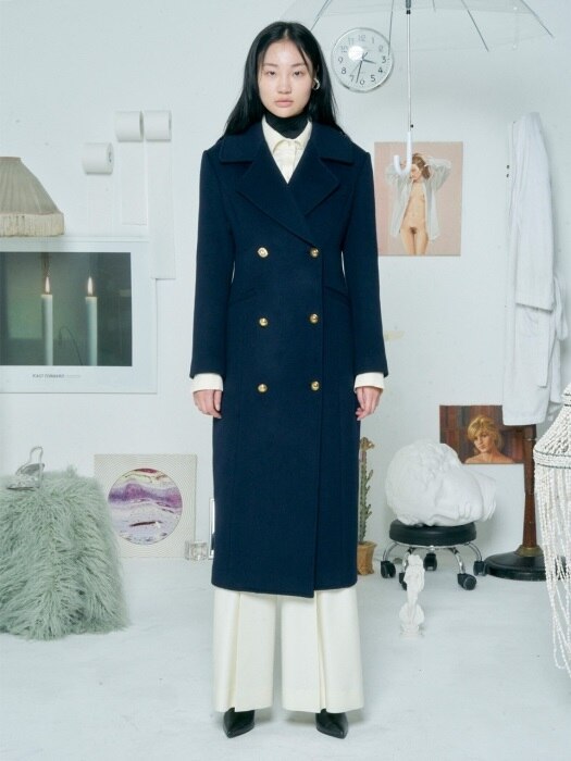 WOOL ARMY COAT [NAVY]