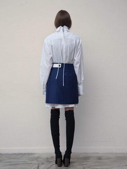 Striped Mini Wrap Skirt
