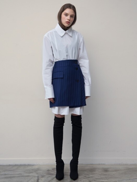 Striped Mini Wrap Skirt