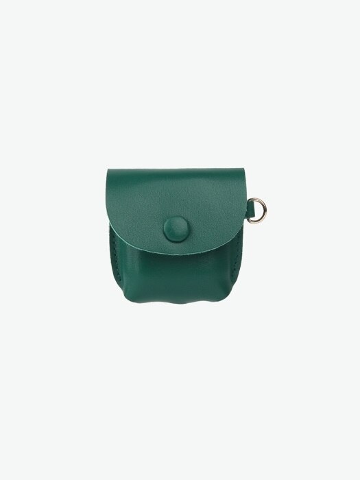 [리퍼브]Button Shoulder AirPods Leather Case Green