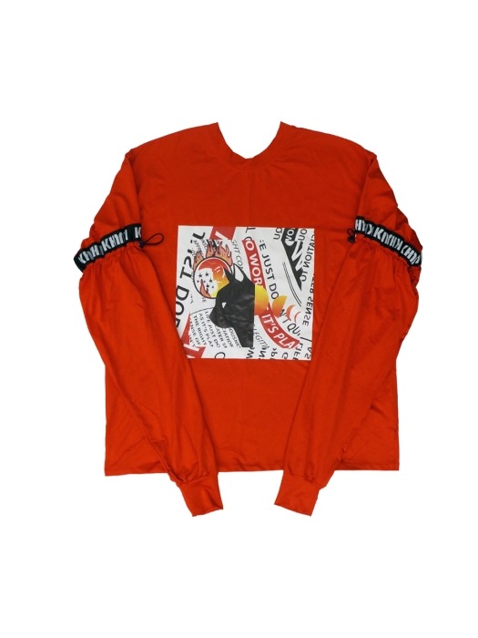 19S/S RED FIRE&CAT GRAPHIC T-SHIRTS