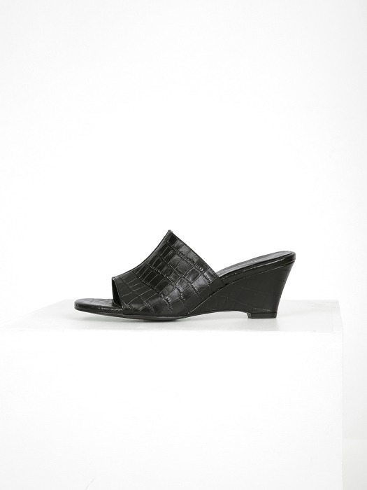 CROCODILE WEDGE - BLACK