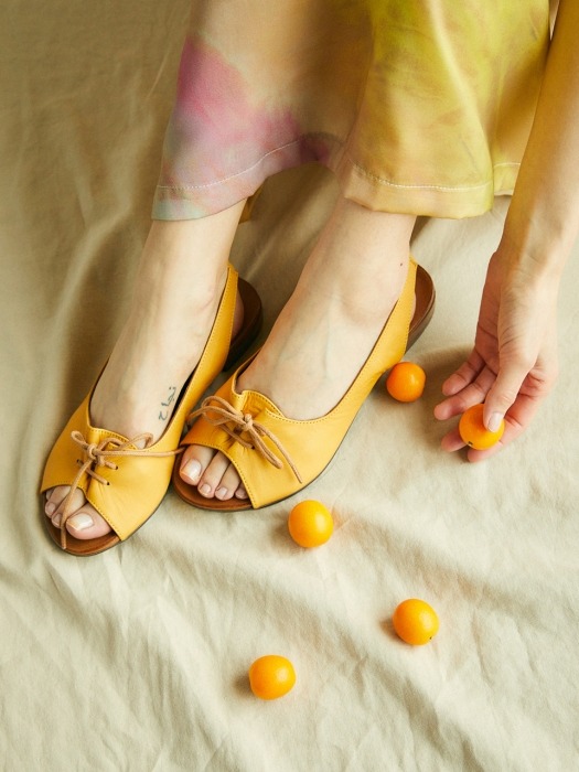 Ribbon String Sandal_Saffron Yellow