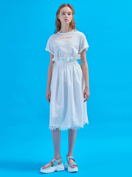 Slow string skirt [Analog white]