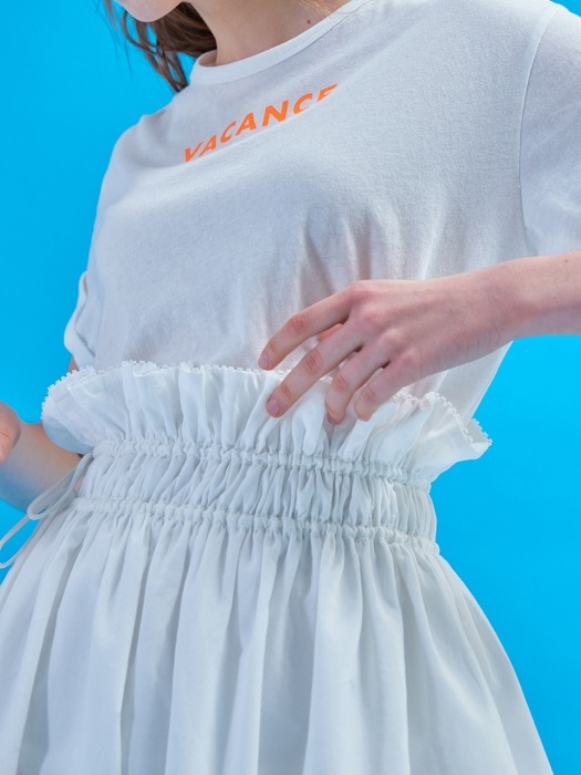 Slow string skirt [Analog white]