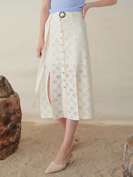 monts952 lace belt long skirt (ivory)