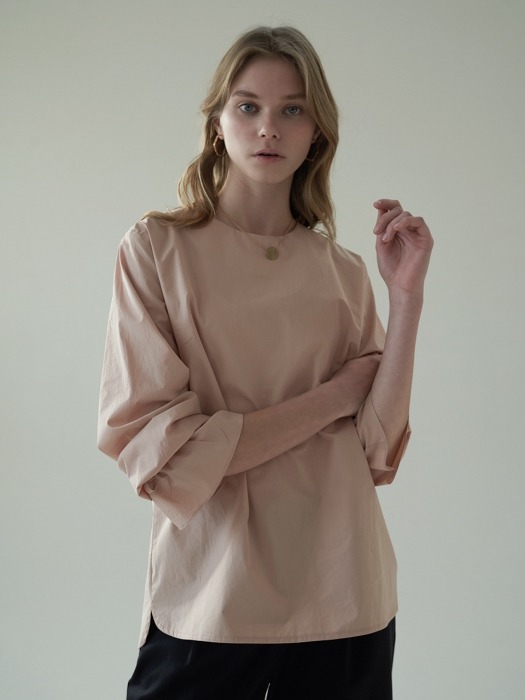 Sleeve buckle blouse_Pink