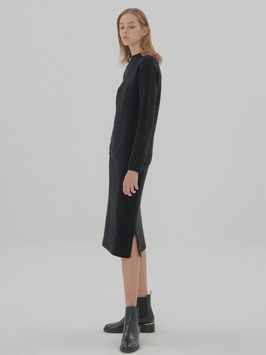 Wool Cashmere Skirt - Black