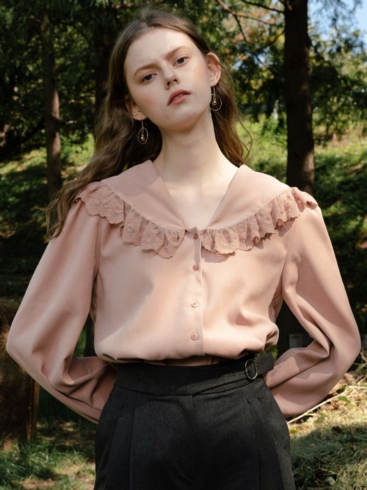 monts 1014 mesh lace blouse (pink)