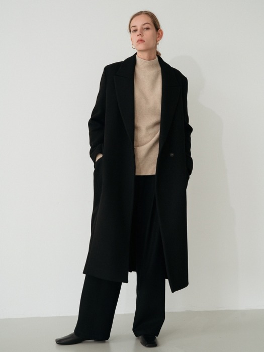 modern wool coat (black)
