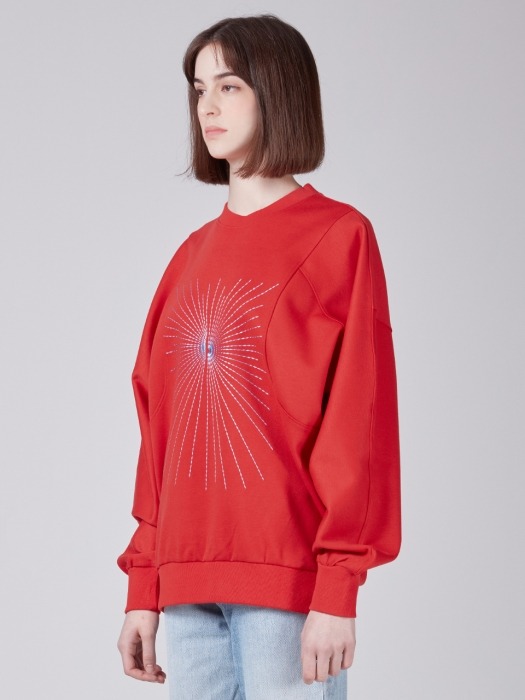Women embroidered Sweatshirt ZOC_01_RED