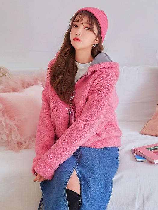 BOA FLEECE SHORT JUMPER / PINK