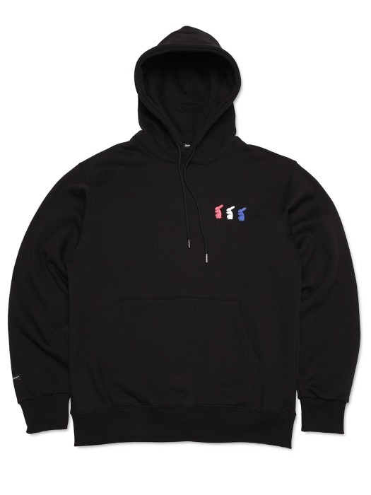 RABBIT 3COLOR HOODIE_BLACK