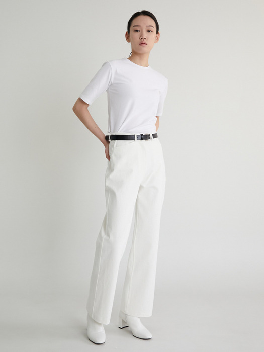 20S STRAIGHT COTTON PANTS (WHITE)