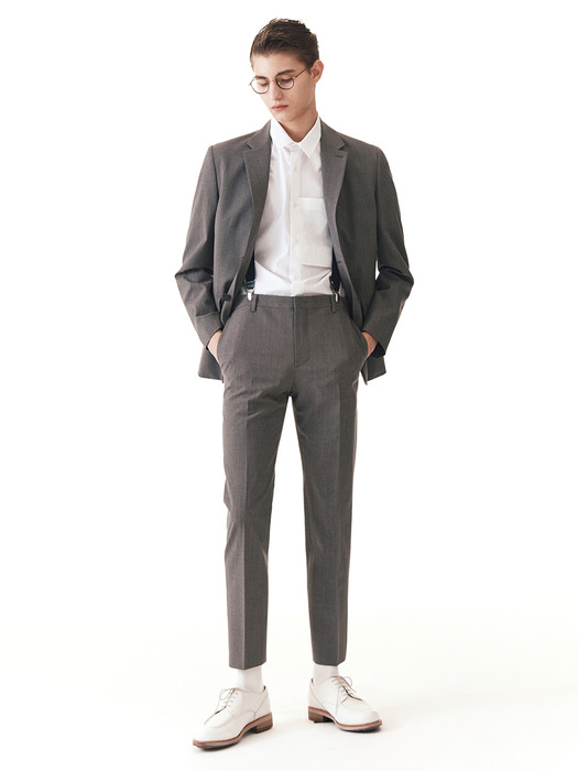 Lightweight Slim-fit Italian Fabric Suit Jacket +  Tapered Trousers SET_3color