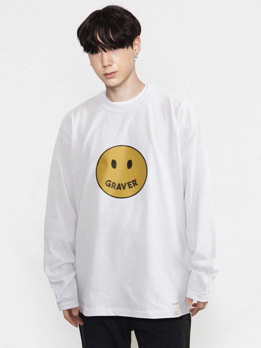 [UNISEX]빅도트 스마일 롱슬리브_2color