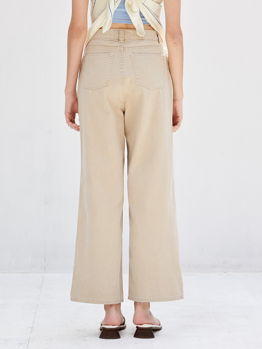 comos342 pigment straight pants (beige)