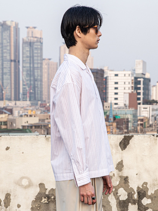 OVER SHIRTS_PINK STRIPE
