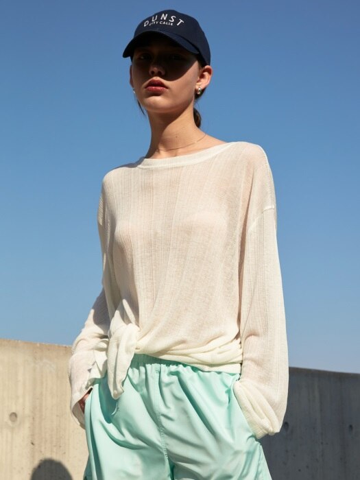 SEE-THROUGH 2 WAY T-SHIRT IVORY  UDTS0E222IV