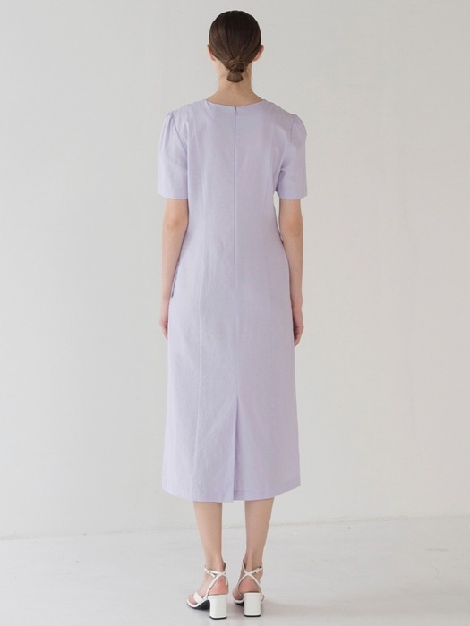 Puff Sleeve Line dress - Lilac