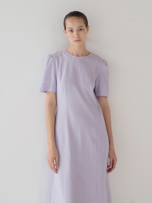 Puff Sleeve Line dress - Lilac