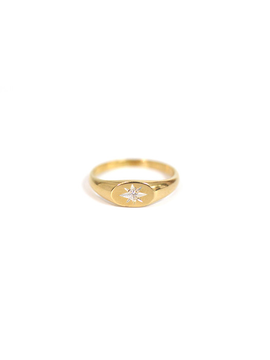 CL171 Star cubic gold flat ring