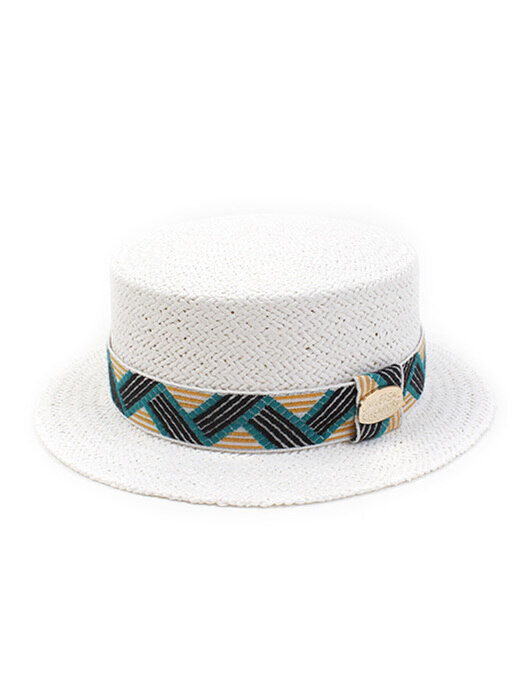 Cool Line White Flat Short Panama Hat 여름페도라