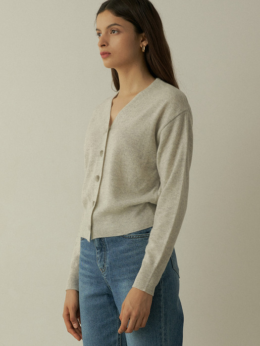 comos405 cashmere knite cardigan (grey)