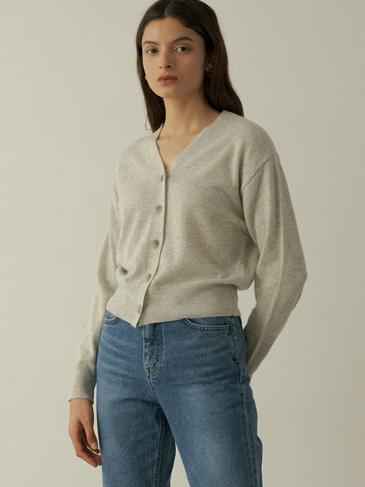 comos405 cashmere knite cardigan (grey)