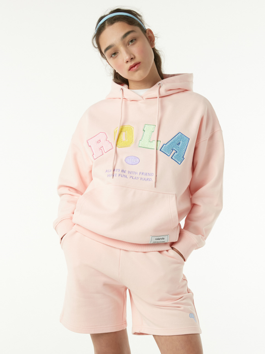 (HD-20521) ROLA SIGNATURE HOOD T-SHIRT PINK