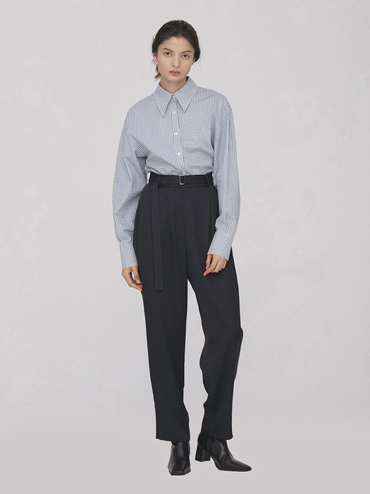 Belted Relax Pants_D.Navy(Viscose)
