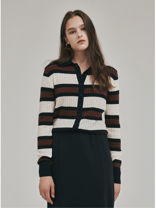 Harrow Cashmere Stripe Cardigan_2colors