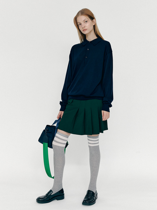 Pocket Pleated Skirt (Green)