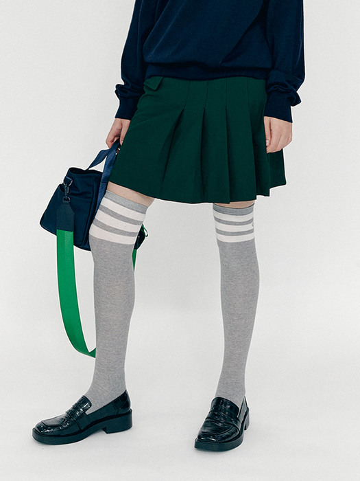 Pocket Pleated Skirt (Green)