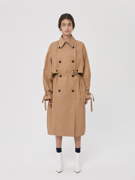 BEIGE COTTON TRENCH COAT (JTJC116)