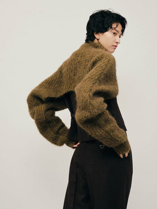 Stylish crop angora knit