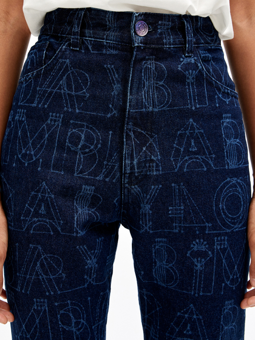 Flared jeans with Astrology print_B206AWN001BL