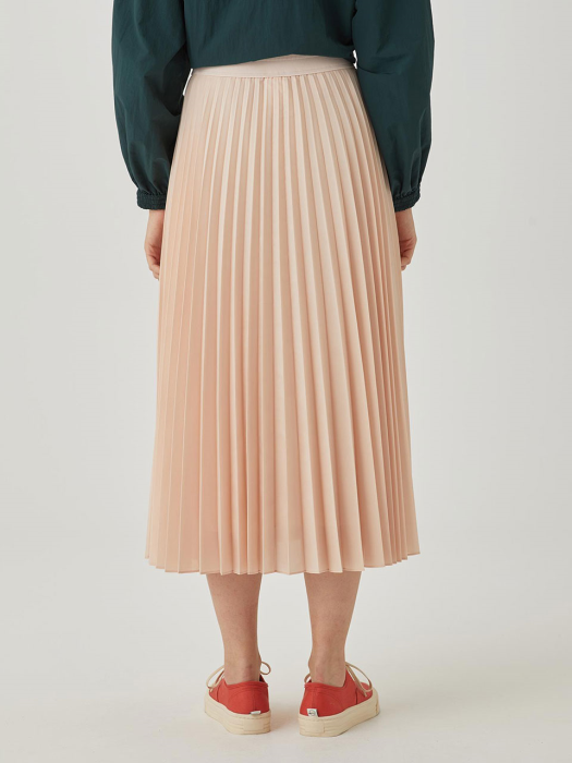 Sheer Pleats Skirt [CORAL PINK] JYSK1B904C1