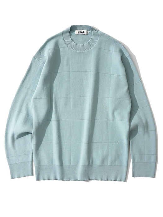 MERCERIZED SQUARE KNIT_SKY BL