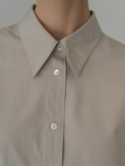 Pine cotton poplin shirt (Light taupe)