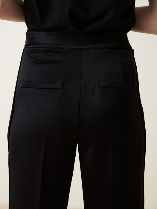 satin black pants (black)