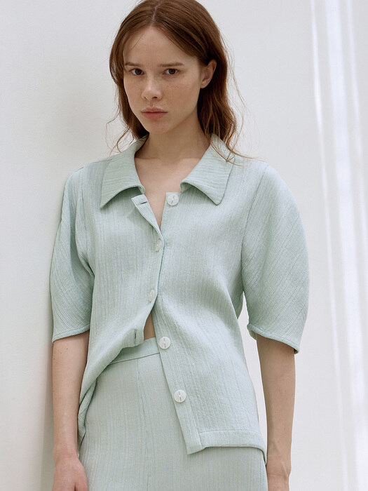 Mint Pleated Matisse Blouse II