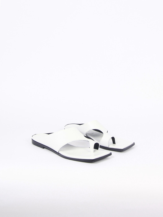 Diana Leather Slides White