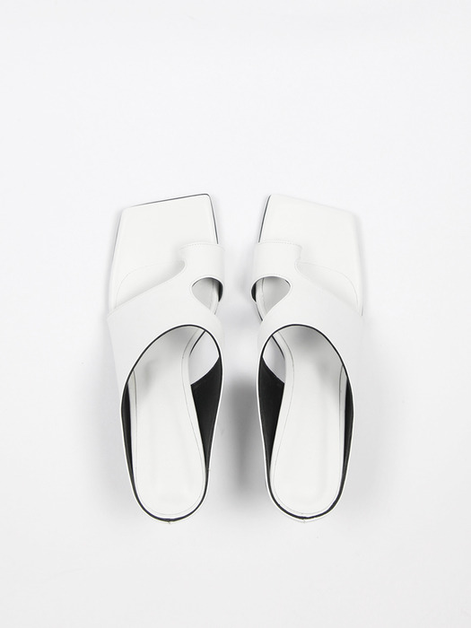 Diana Leather Slides White