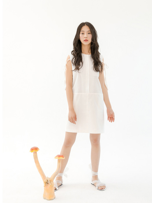 String Mini Dress (Snow white)