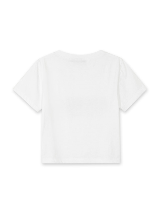 Lettering Crop Tee in White VW1ME060-01